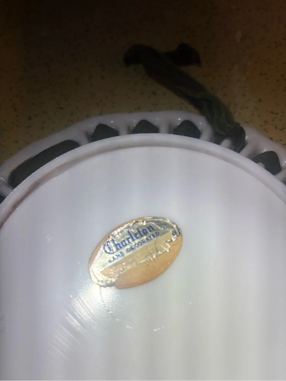 VINTAGE MILK-GLASS HAND PAINTED FLORAL MOTIF DECORATIVE PLATES COTTAGECORE!